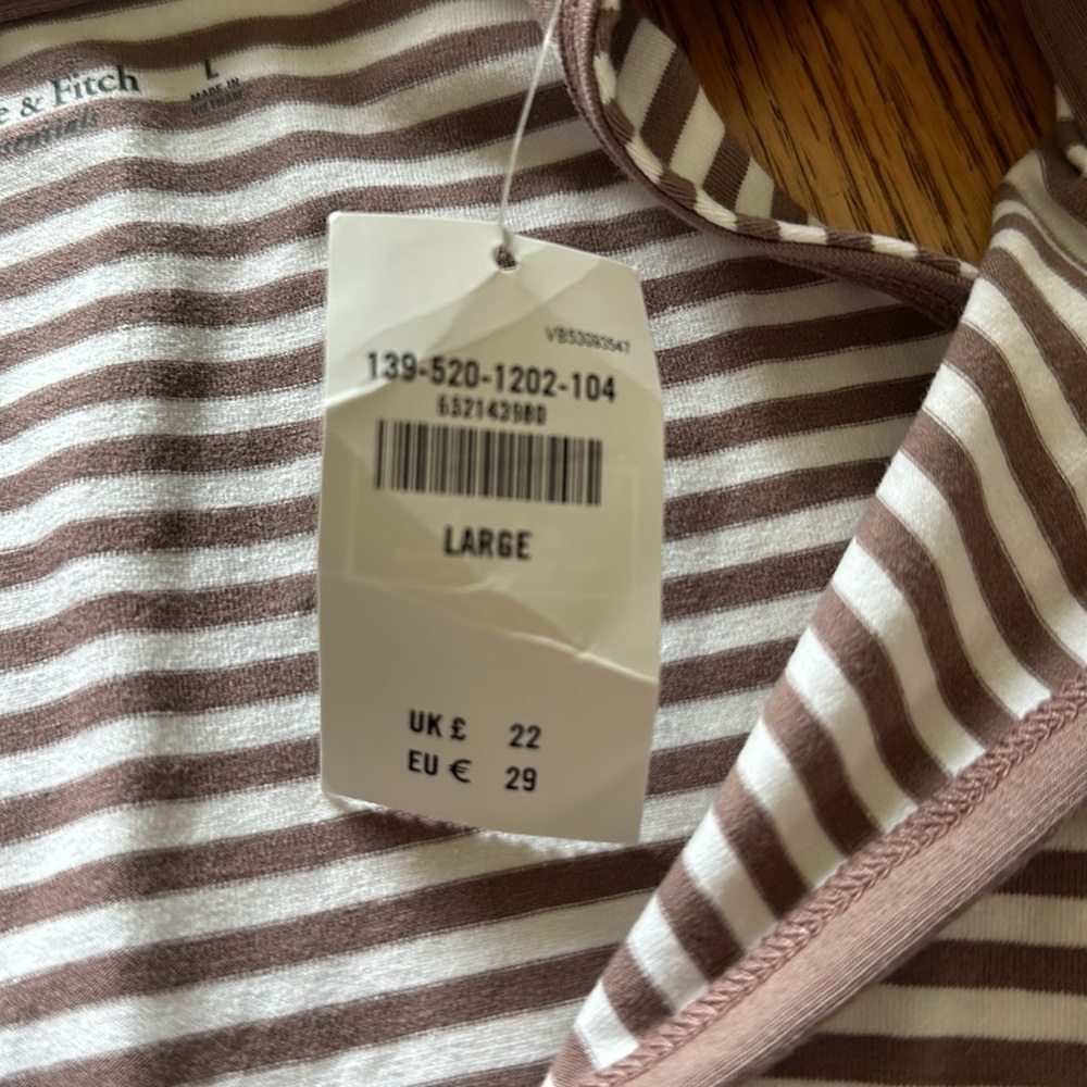 Abercrombie & Fitch Tan and White Striped RibTank Top - Picture 4 of 5